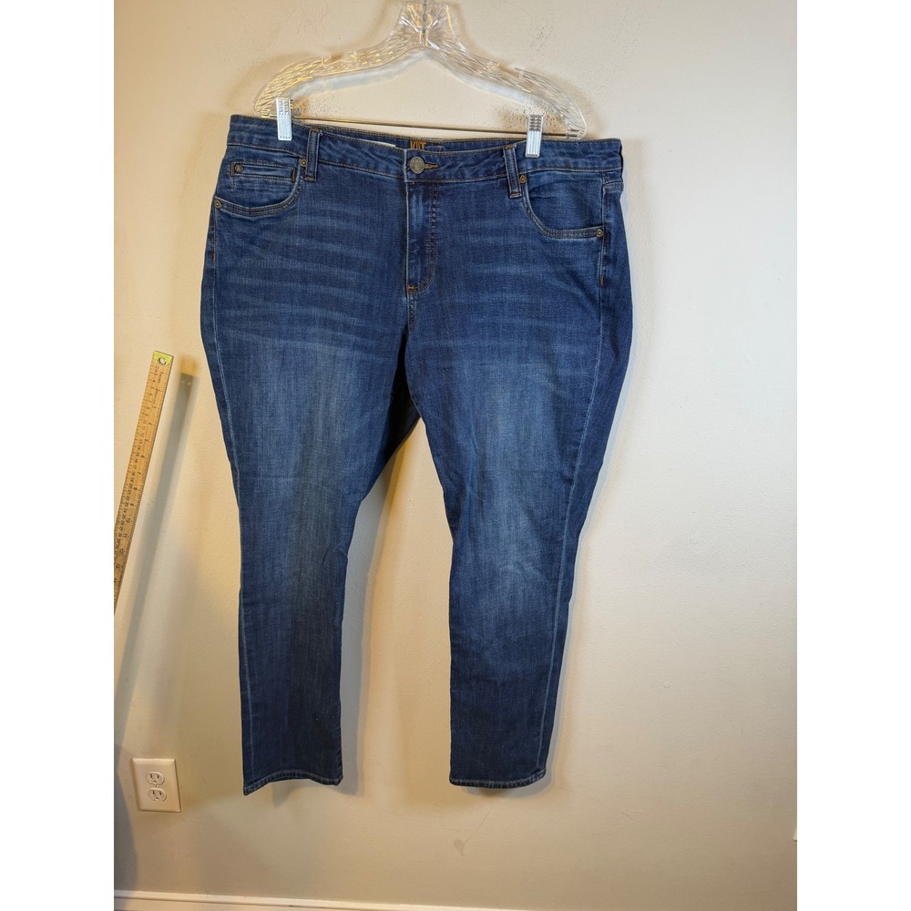 KUT from the Kloth Womens Katy Boyfriend Jeans Whiskered Blue 16W